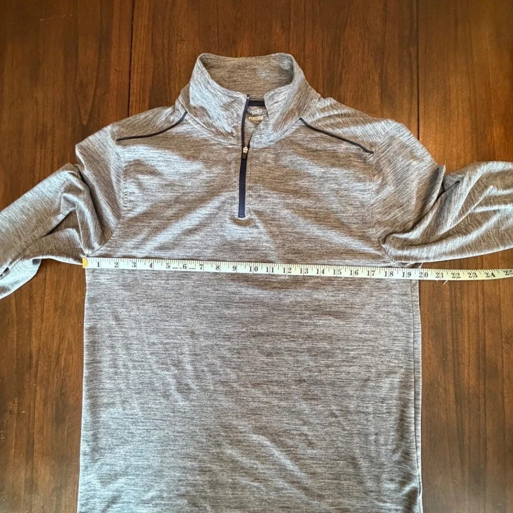J. Crew Navy Blue Heather Performance 1/4 Zip Pullover, Hiking, Outdoors, Size M